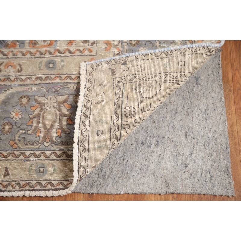 Hand Knotted Oriental 100% Wool Carpet Traditional Medallion Beige & Ivories Tabriz Area Rug - 12' 10'' X 9' 2''