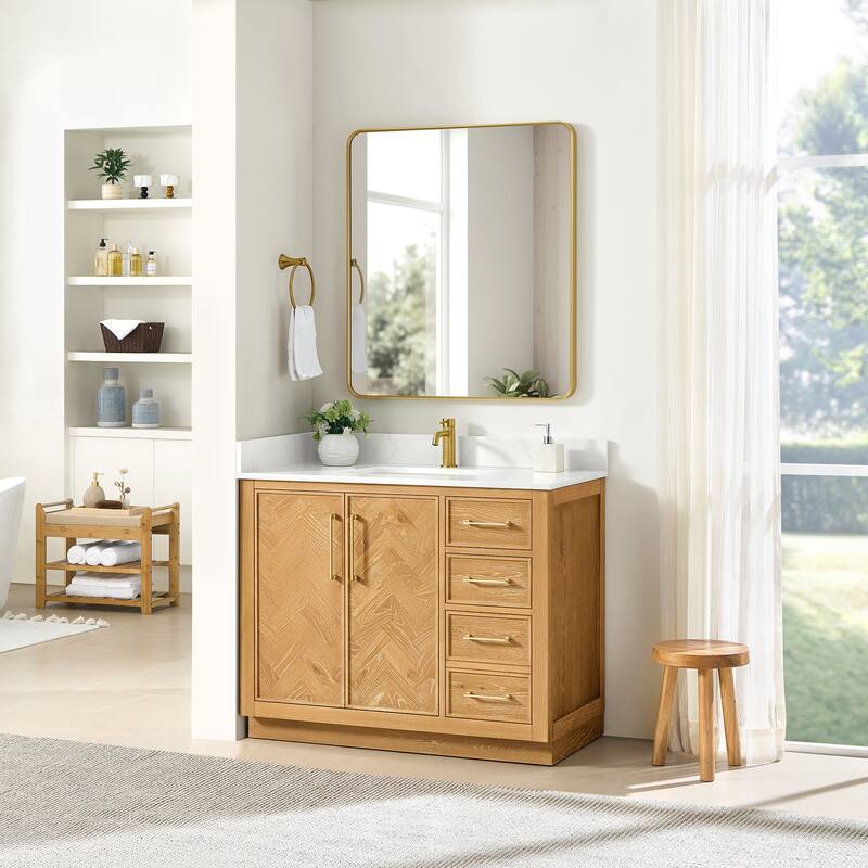 Jakarta Bath Vanity with Quartz Stone Top without Mirror