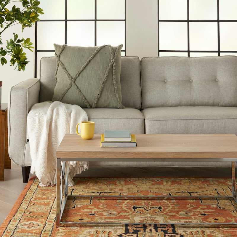 Mina Victory Distressed Diamond Boho Throw Pillow