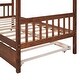preview thumbnail 18 of 43, Twin Size Wooden House Bed with Twin Trundle with Roof for Kids