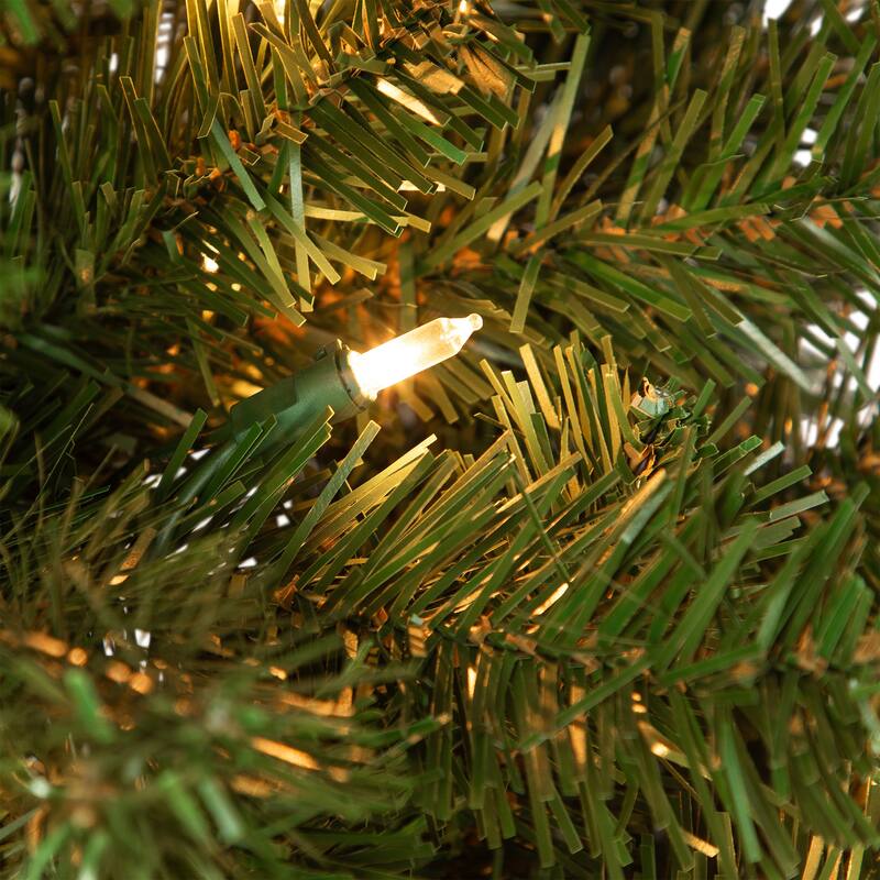 6' Pre-Lit Pine Artificial Wall Christmas Tree, Clear Lights - 6 Foot