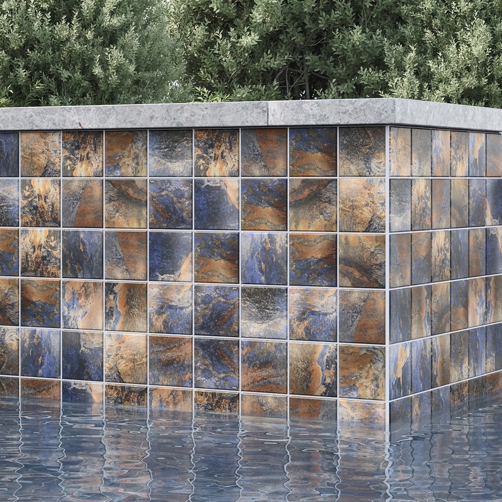Seascape 6 in. x 6 in. Glazed Porcelain Wall Tile