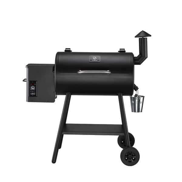 Z GRILLS Wood Pellet Grill & Smoker, 8 in 1 BBQ Grill Auto Temperature Control, Black