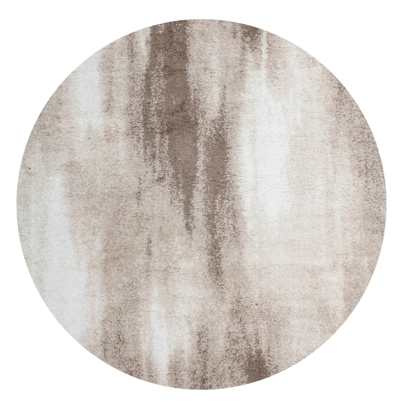 Noori Rug Lux Baxter Abstract 2-Inch Shag Rug - 5'0" x 5'0" - Beige/Brown