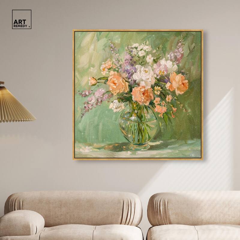 Vase and Greenery Canvas by Art Remedy
