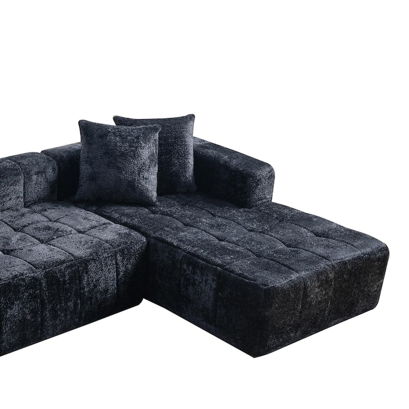 107.9" Cloud Modular Sectional Sofa with L-Shaped Chaise, Minimalist Upholstered Sofa Modern Corner Couch