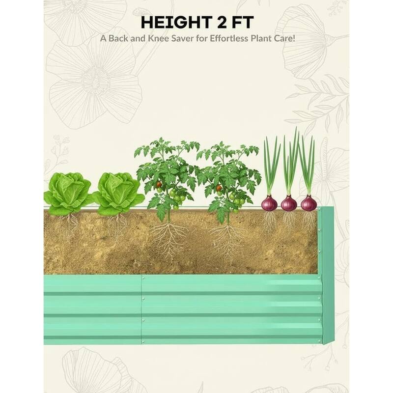 24" Tall Galvanized Raised Garden Bed