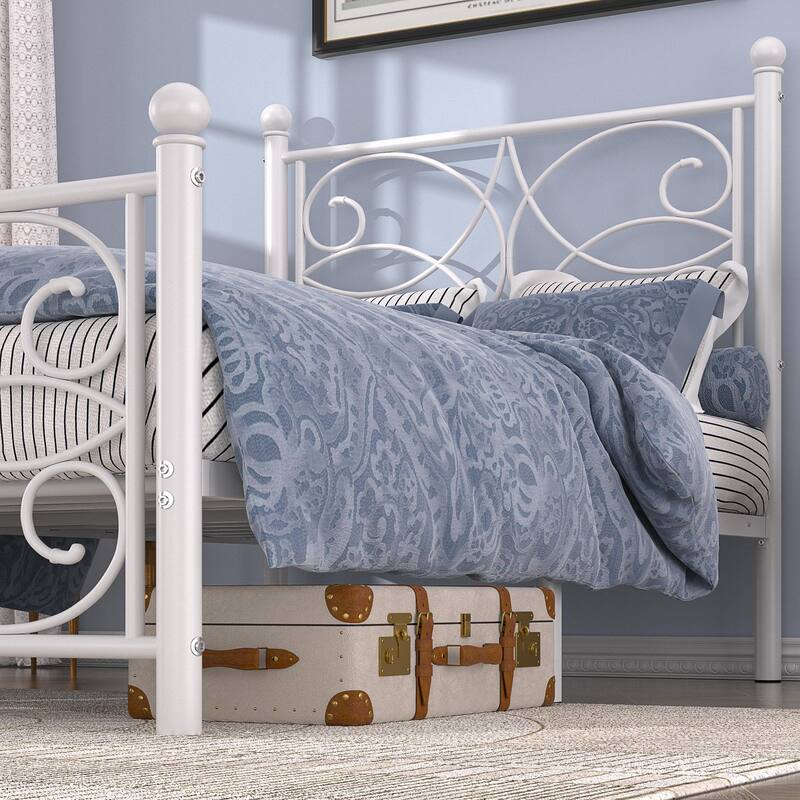 VECELO Metal Bed Frame with High Headboard and Footboard, Platform Beds with Heavy Duty Mattress Foundation