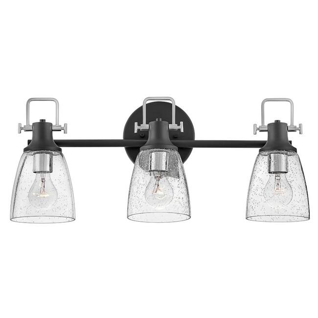 Hinkley Lighting Easton 3 Light 14" Wide Bathroom Vanity Light - Black / Chrome