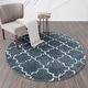 preview thumbnail 46 of 76, Warby Shag Farmhouse Geometric Indoor Area Rug 5'3'' Round - Medium Blue