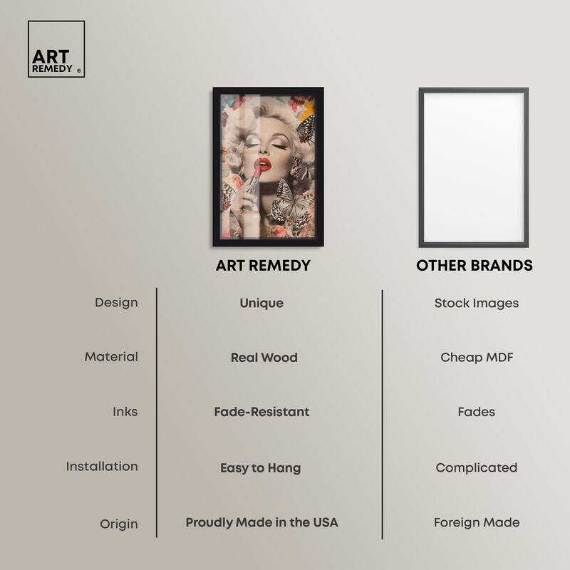 Iconic Lady Butterfly Collage Shadowbox by Art Remedy