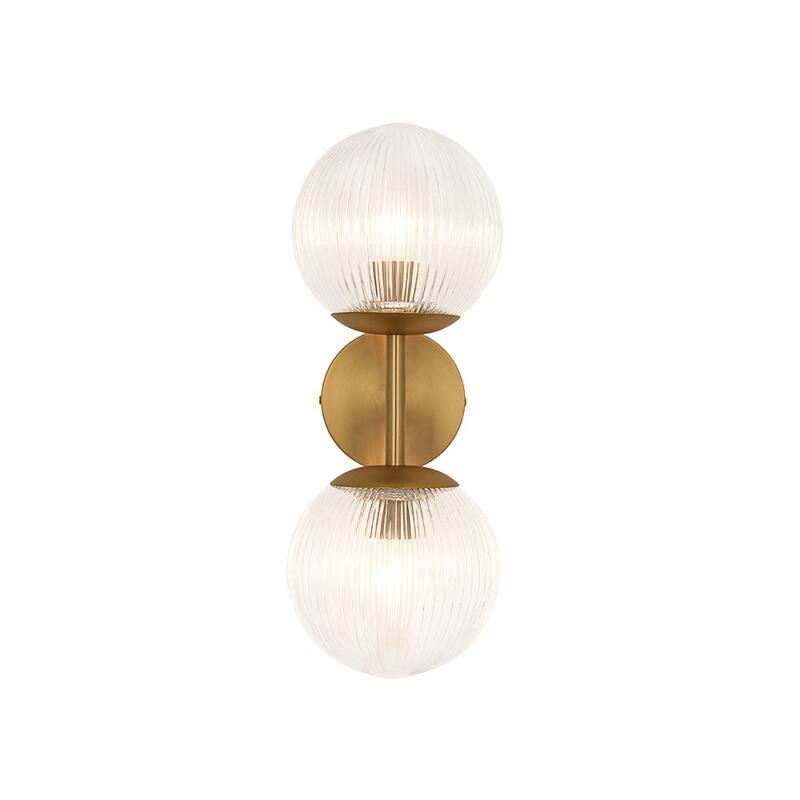 2-Light Chic Modern Dual Ribbed Glass Vanity Light - 6.3 in
