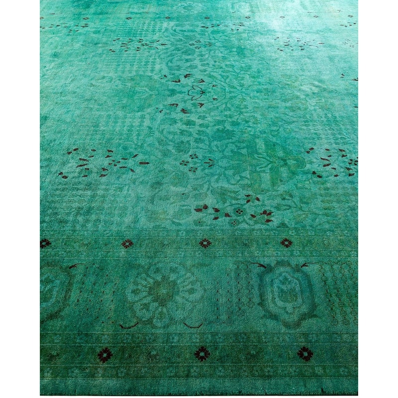 Contemporary Overdyed Wool Hand Knotted Area Rug - 9' 2" x 12' 6"