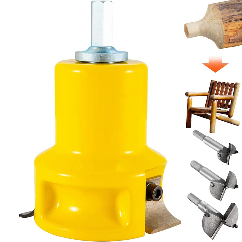 Tenon Cutter, 1.5" / 38 mm Diameter, Premium Aluminum & Steel Log Furniture Cutter, with Dual Blades - Curved Blades