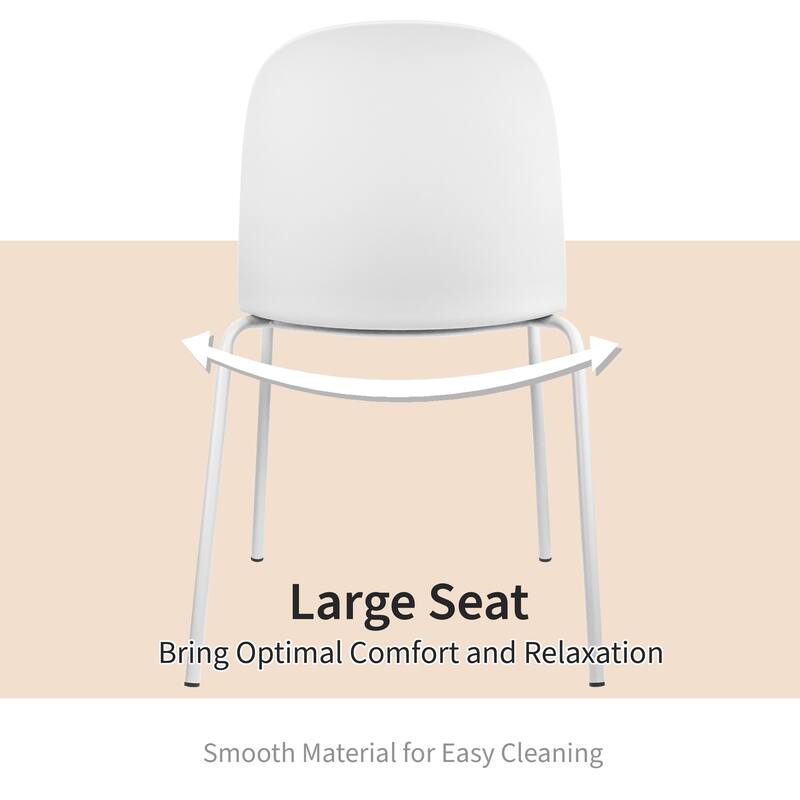 Set of 2 Plastic Eiffel Molded Shell Retro Dining Chairs Accent For Living Room Kitchen Chrome Desk Designer Office