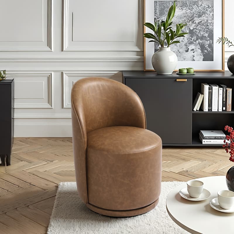 Modern Armless 360-Degree Swivel Dining Chair Barrel Chair