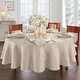 preview thumbnail 4 of 38, Caiden Elegance Damask Tablecloth 60"x84" Oval - Taupe