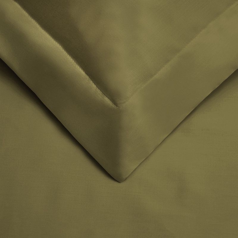 HomeRoots Sage Twin Cotton Blend 300 Thread Count Washable Duvet Cover Set