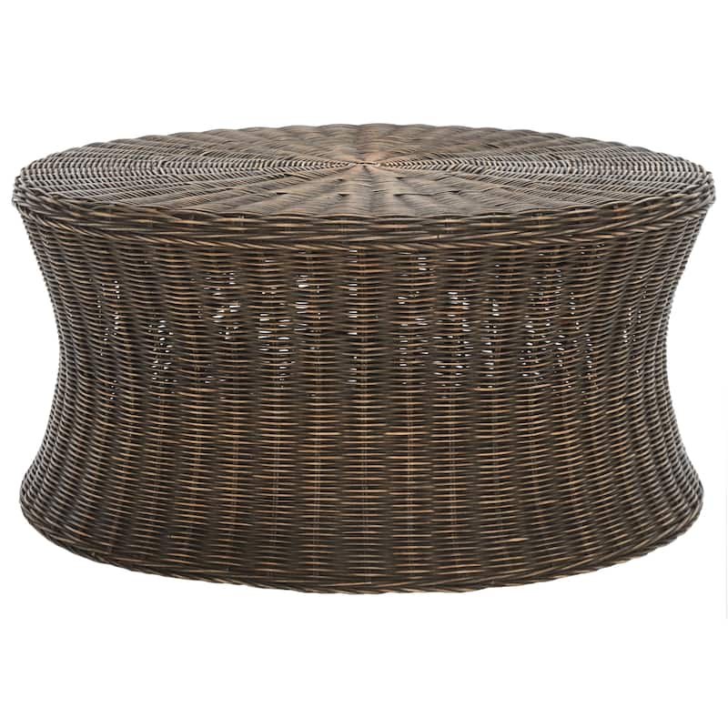SAFAVIEH Dorinda Dark Brown Wicker Ottoman