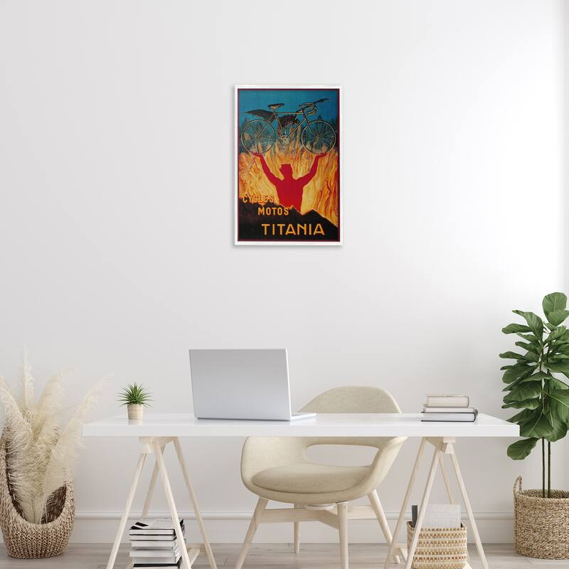 Stupell Vintage Dragon & Bicycle Framed Giclee Art Design By Marcus Jules