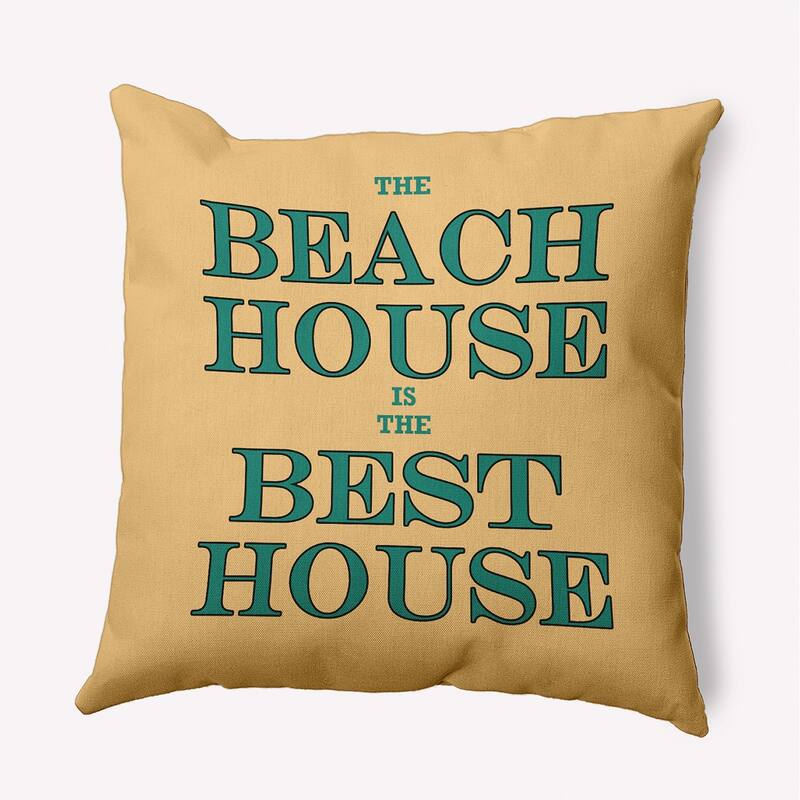 Beach House Best House Polyester Indoor/Outdoor Pillow - Kelly Green - 18" x 18"