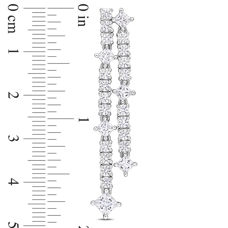 Miadora 5 3/4ct TGW Created White Sapphire Post Earrings Sterling Silver