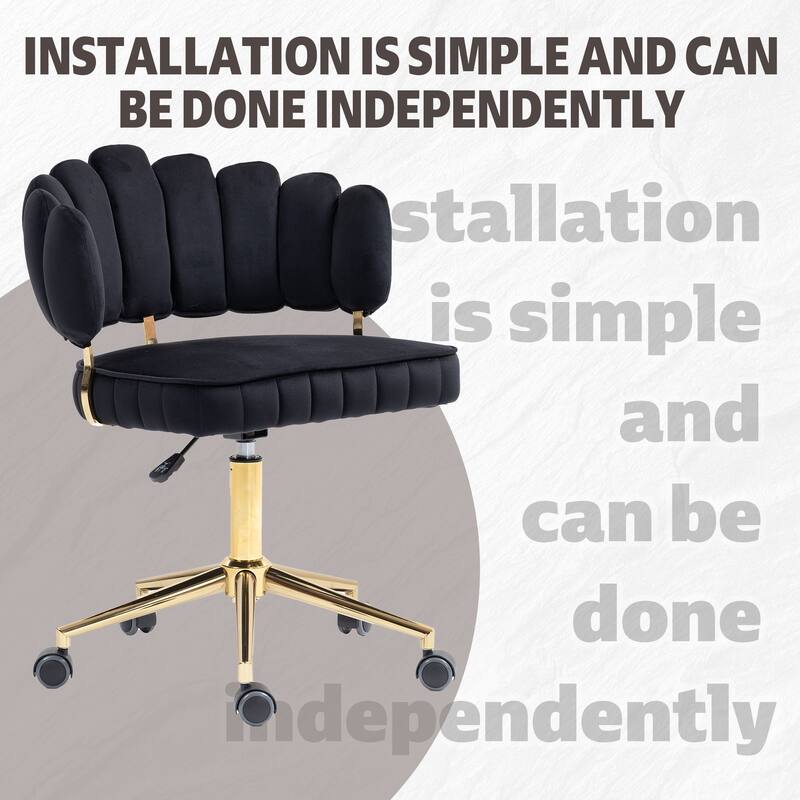 Roomfitters Velvet Swivel Home Office Desk Chair with Wheels, Height Adjustable Modern Task Chair for Study or Work