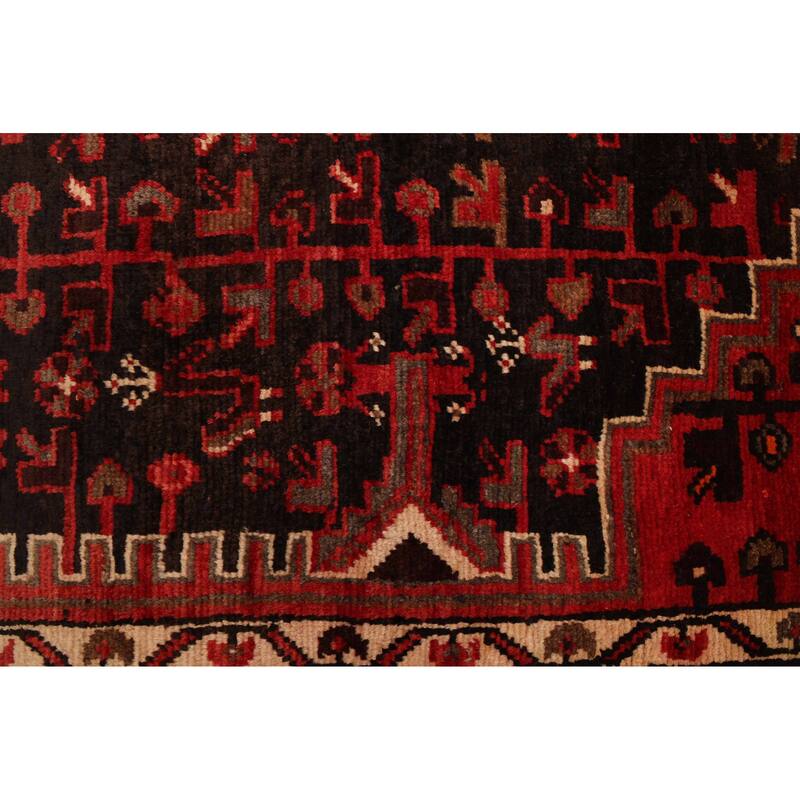 ECARPETGALLERY Hand-knotted Anadol Vintage Black, Red Wool Rug - 5'0 x 10'10