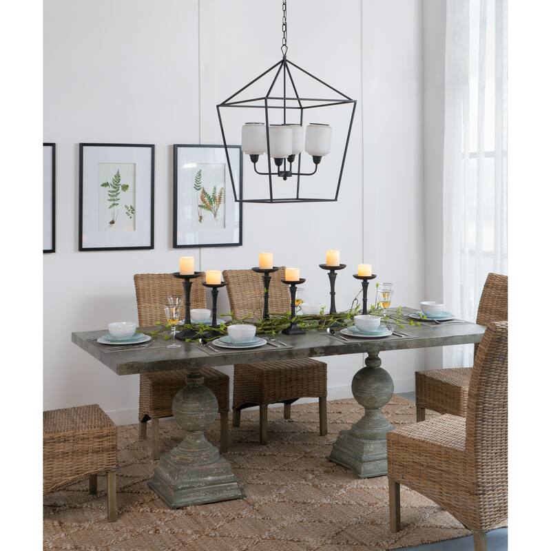 21.7x21.7x33.5 " Iron Chandelier, Sleek Industrial Style Hanging Light Fixture, Bulb Not Included