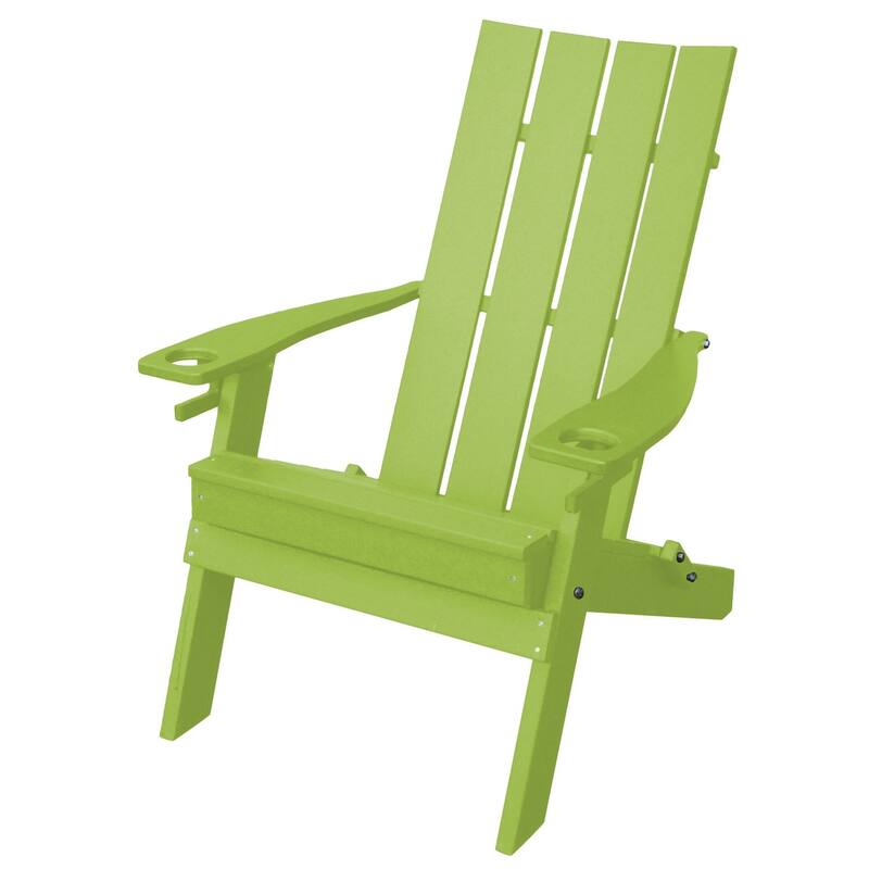Poly Hampton Folding Adirondack Chair with 2 Cupholders