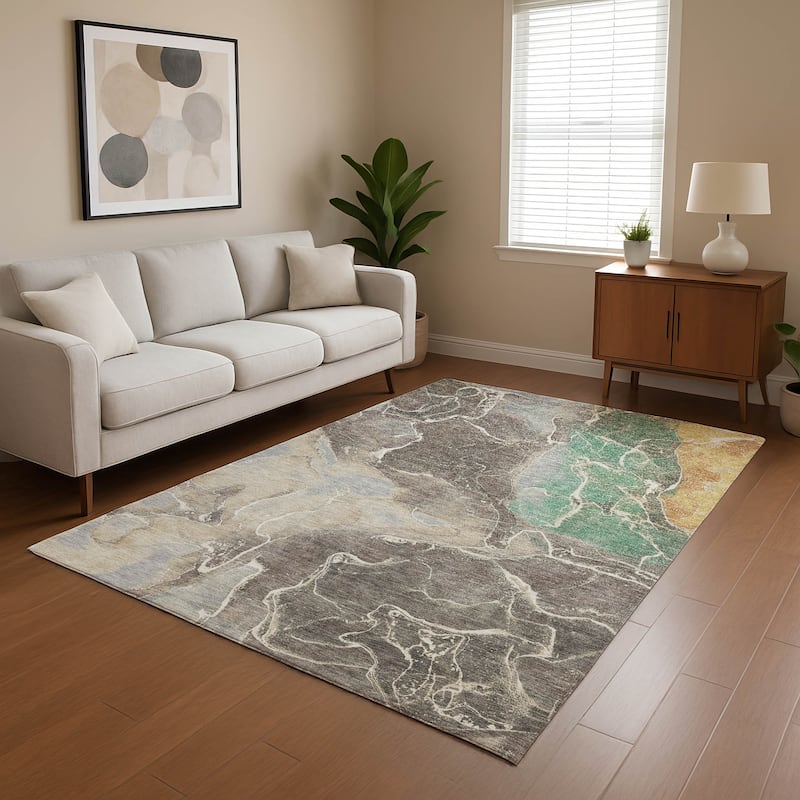 Premium Washable Super Soft Abstract Mayfield Rug - Taupe - 9' x 12'