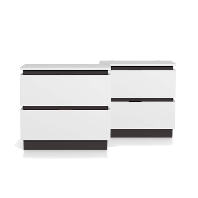 Furniture of America Conjira Modern White Wood Nightstand with USB Ports (Set of 2)