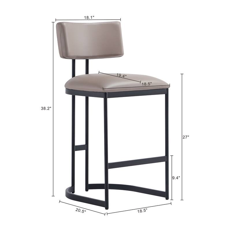 Manhattan Comfort Juno Metal Vegan Leather Counter Stool