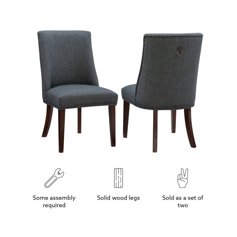 Linon Allard Modern Dining Chairs with Espresso Legs (Set of 2)