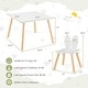 preview thumbnail 7 of 13, Kids Table and Chair Set, 3 Pcs Wooden Play Table and 2 Cute Rabbit Chairs, Solid Wood Legs, Space-Saving