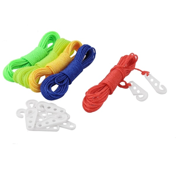 Travel Hotel Nylon Windproof Clothesline Clothes Sock Rope String Line 5pcs