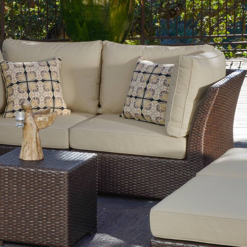 Corvus Oreanne 8-piece Brown Wicker Sectional Patio Furniture Set