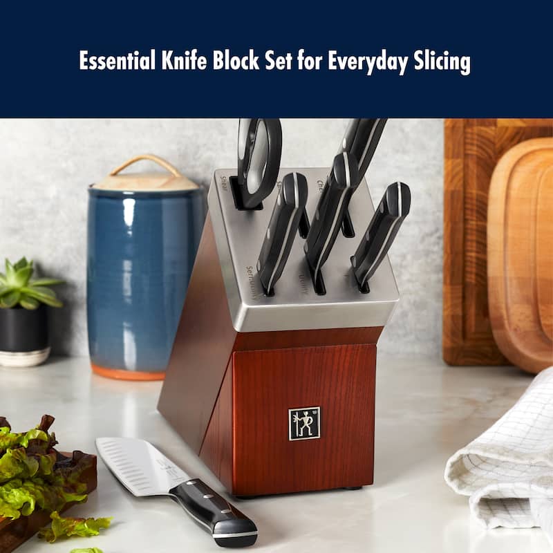HENCKELS Dynamic Self-Sharpening Knife Block Set - Brown