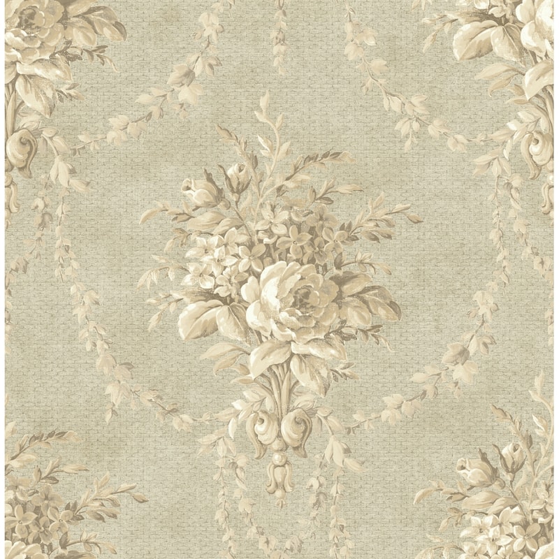 Seabrook Designs Coreen Floral Bouquet Unpasted Wallpaper