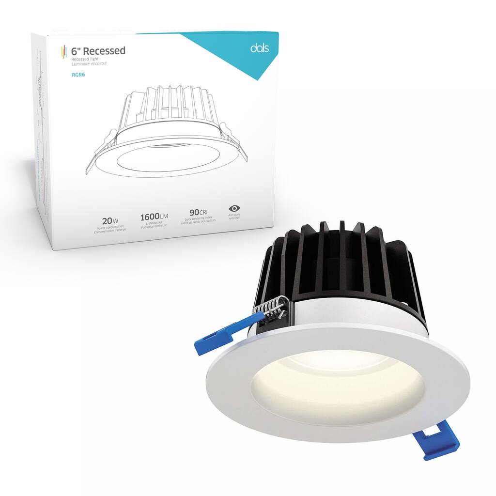 Dals Lighting 6 Inch Recessed Round Smooth Baffle Led