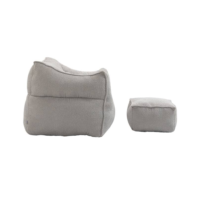 GDFStudio - COOLMORE Boucle Bean Bag Chair with Memory Foam Filling for Ultimate Comfort
