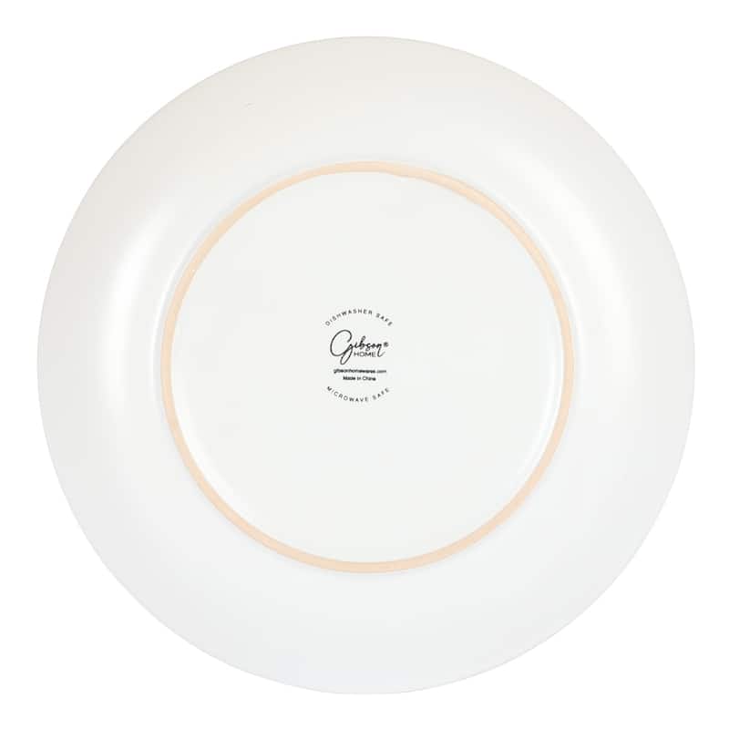 Gibson Home Dinah 16 Piece Double Bowl Stoneware Embossed Speckled Dinnerware Set