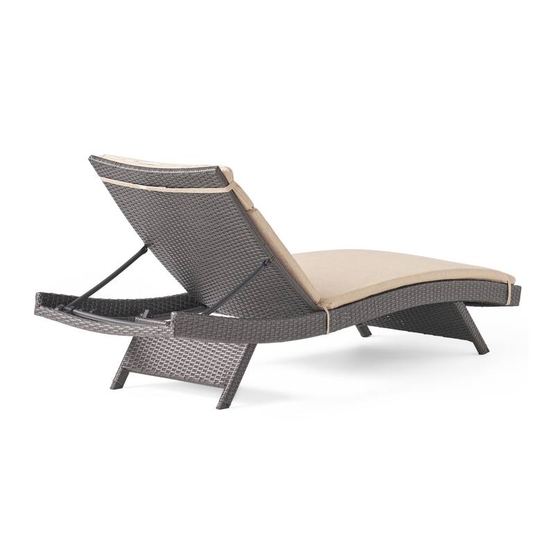 Salem Outdoor Wicker Adjustable Chaise Lounge with Cushion by Christopher Knight Home