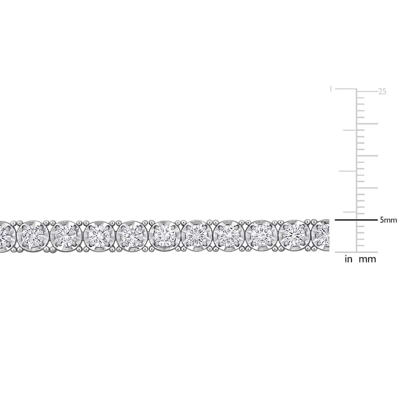 Miadora 14k White Gold Diamond Tennis Bracelet 1 1/3 to 6 1/10ct TDW