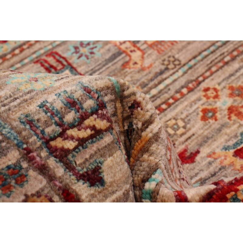 ECARPETGALLERY Hand-knotted Modern Ersari Beige Wool Rug - 2'8 x 9'10