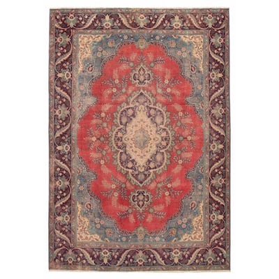 ECARPETGALLERY Hand-knotted Antalya Vintage Red Wool Rug - 8'5 x 11'11