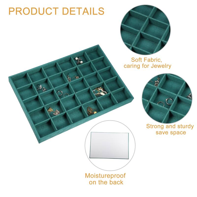 30 Grid Jewelry Tray Stackable for Rings Earrings Necklace Bracelet
