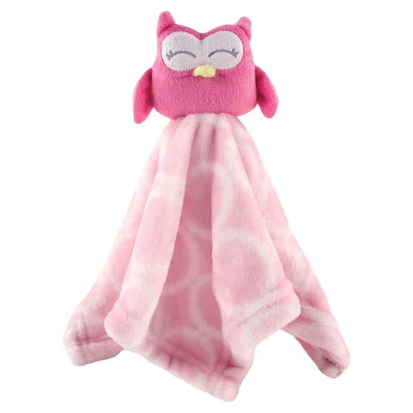 slide 1 of 1, Hudson Baby Infant Girl Animal Face Security Blanket, Pink Owl, One Size - Pink Owl - One Size One Size - Pink Owl