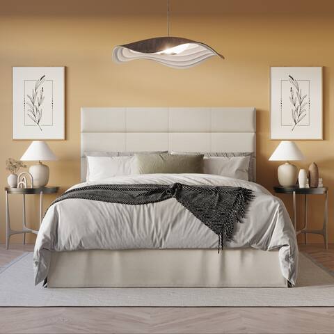 CraftPorch Contemporary Woven Linen Fabric Upholstered Platform Bed