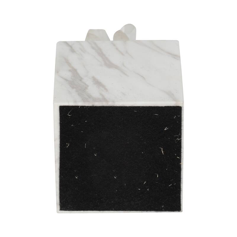 Sagebrook Home 6" Julia Tall Crystal And Marble Block, 6"H - 3" x 3" x 6"